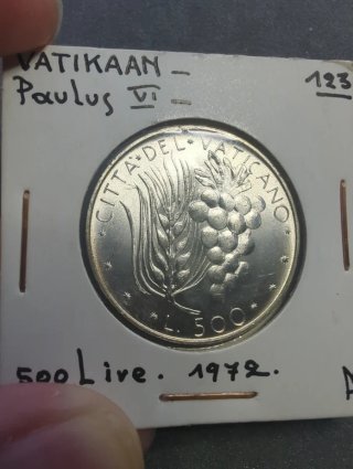 Vaticano 500 Liras 1972 Plata