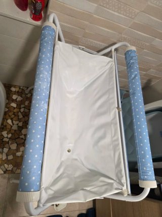Bañera cambiador bebé azul lunares