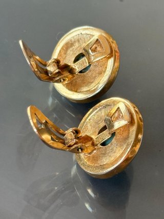Orecchini vintage turchese con cristalli