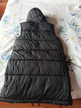 Plumífero largo sin mangas XL negro