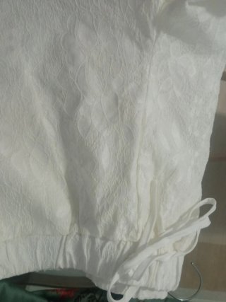 Pantalón corto vestir blanco, brocado