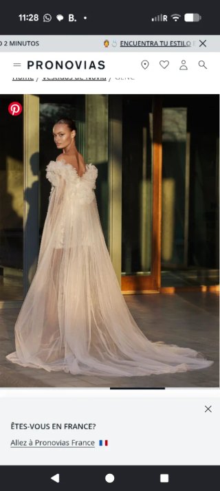 Vestido Novia Corto Pronovias Genc + Capa T38-40