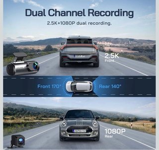 Cámara Coche 4K UHD Delantera y Trasera