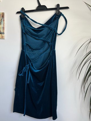 Vestido Terciopelo Azul Eléctrico