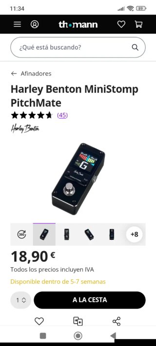 Afinador Harley Benton MiniStomp PitchMate