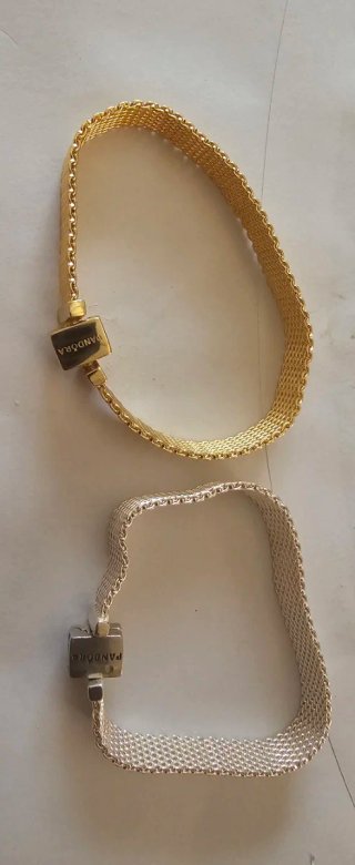 Pulseras de Malla Milanesa Dorada y Plateada
