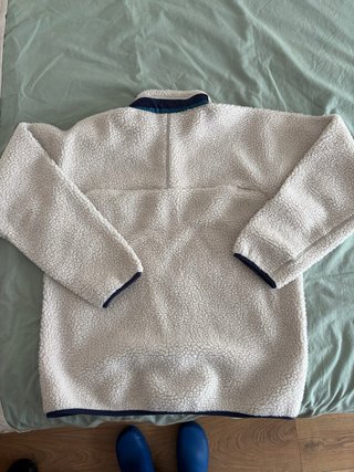 Piumino Patagonia Sherpa Beige e Blu