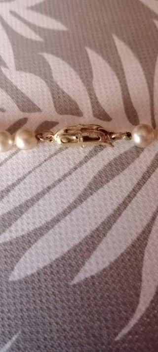 Collar perlas vintage colgante dorado
