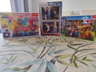 4 Puzzles Disney Frozen, Encanto y Trolls