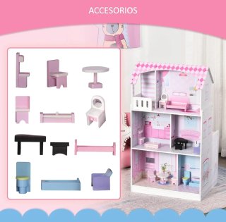 Casa de muñecas de madera 2 en 1