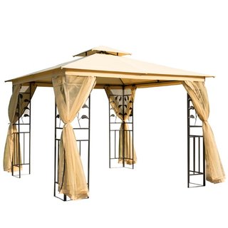 Gazebo da Giardino 3x3m con Zanzariera, Telaio in
