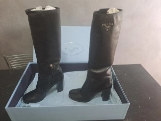 Stivali Prada Pelle Nera Tg 40