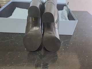 Stivali Prada Pelle Nera Tg 40