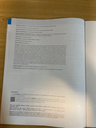 Lengua y Literatura, 4 ESO, Operación mundo