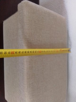 Caja plegable tela y madera.