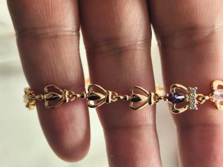 Pulsera chapada oro 18k con piedras
