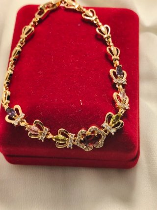 Pulsera chapada oro 18k con piedras