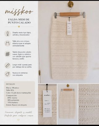 Falda midi punto calado A ESTRENAR