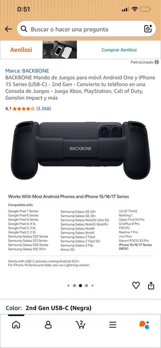 Controller Backbone One per iPhone Lightning Bianco