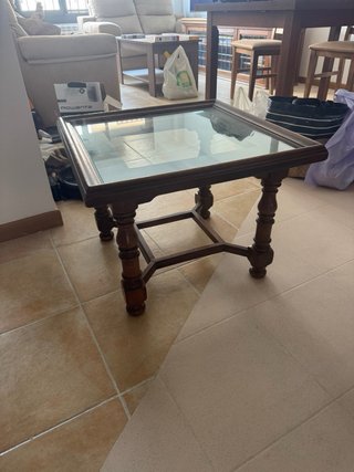 Mesa de centro madera y cristal