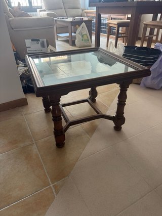 Mesa de centro madera y cristal