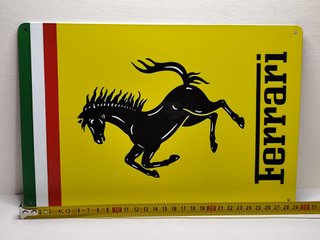 Targa Ferrari Cavallino Rampante Metallo 30x20cm