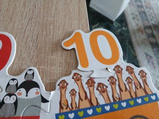 Puzzle tren números animales con libro
