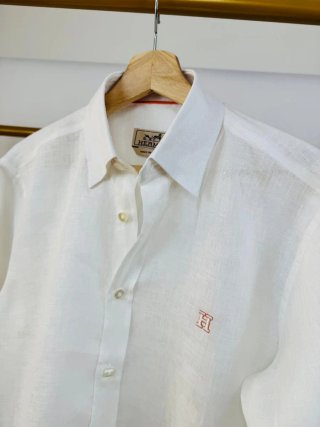 Camisa Lino Hermès Blanca Talla S