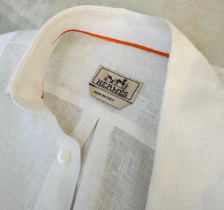Camisa Lino Hermès Blanca Talla S