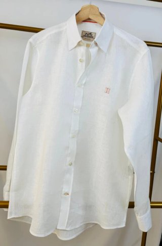 Camisa Lino Hermès Blanca Talla S