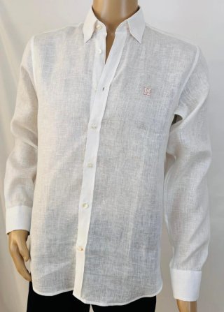Camisa Lino Hermès Blanca Talla S