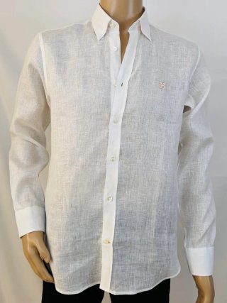 Camisa Lino Hermès Blanca Talla S