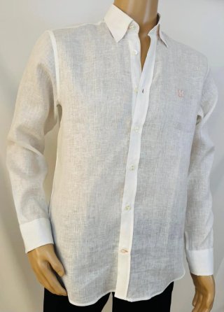 Camisa Lino Hermès Blanca Talla S