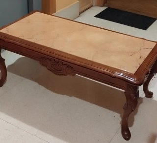 Mesa de centro vintage mármol y madera