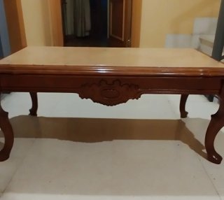 Mesa de centro vintage mármol y madera