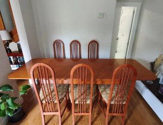 Mesa extensible + 6 sillas comedor