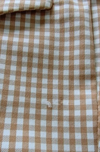 Pantalón Capri Cuadros Marrón y Blanco