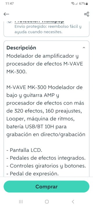 M-Wave MK-300 Modelador Guitarra