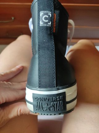 Zapatillas Converse Altas Negras Naranja