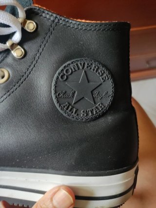 Zapatillas Converse Altas Negras Naranja