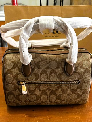 BOLSO COACH Rowan Satchel KhakiSaddle