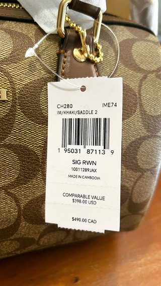 BOLSO COACH Rowan Satchel KhakiSaddle