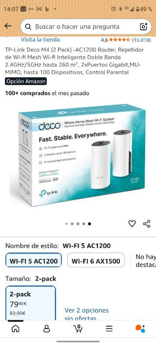 Pack 2 TP-Link AC1200 Mesh M4