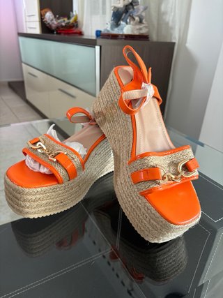 Sandalias Naranja Mujer Nuevas