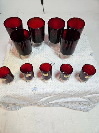 Set 11 Bicchieri Luminarc Rossi Vintage
