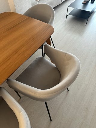 Sillas Banak Coco Terciopelo Gris (4 uds)