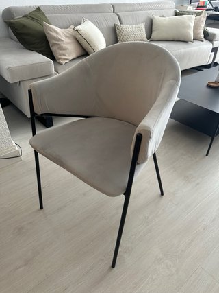 Sillas Banak Coco Terciopelo Gris (4 uds)