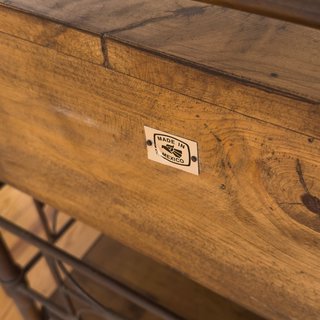 Mesilla madera maciza y forja estilo mexicano