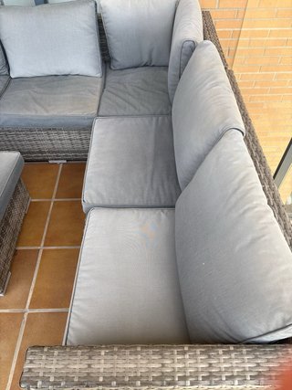 Sofá modular exterior ratán gris