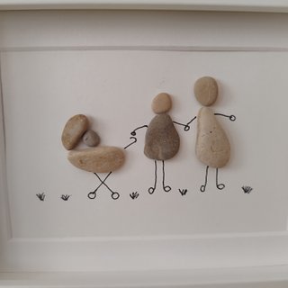 Cuadro Pebble Art Familiar Personalizado